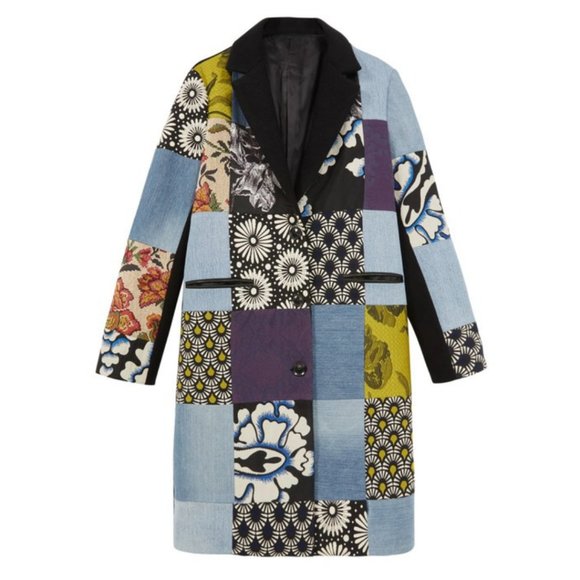 Vintage Styled Denim Mixed Media Coat - Picture 2 of 8